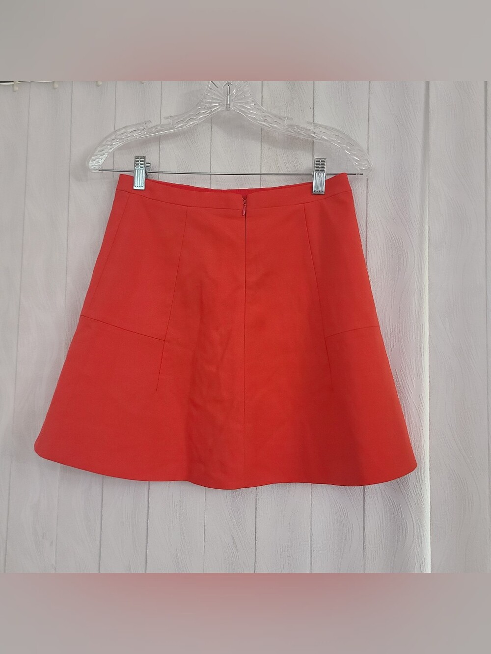 J Crew Sz 0 Red Fit Flare A-line Preppy City Mini Skirt - Picture 3 of 5